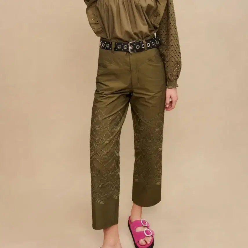 [BUNJANG] Maje Punching Cotton Pants Size 38 / [여성] 마쥬 펀칭 코튼 팬츠 38