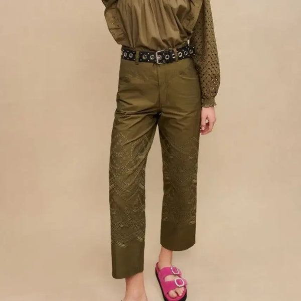 [BUNJANG] Maje Punching Cotton Pants Size 38 / [여성] 마쥬 펀칭 코튼 팬츠 38
