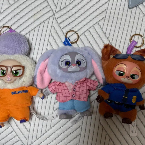 [BUNJANG] Zootopia Nick, Bellwether, Judy Plush Keychain 3-Piece Bundle Set / (일괄) 주토피아 닉, 벨웨더, 주디 인형 키링 3종