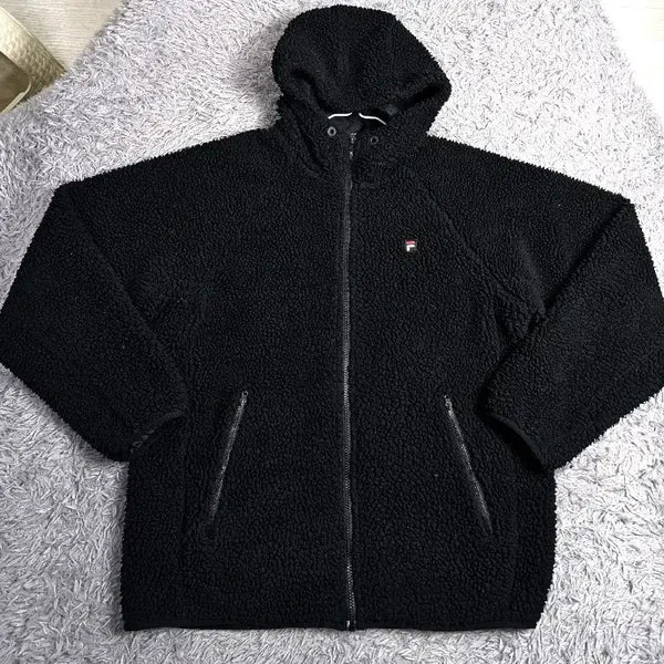 [BUNJANG] Fila Fleece Zip-Up Jacket Black M / (R1)휠라 후리스 집업 자켓 블랙 M
