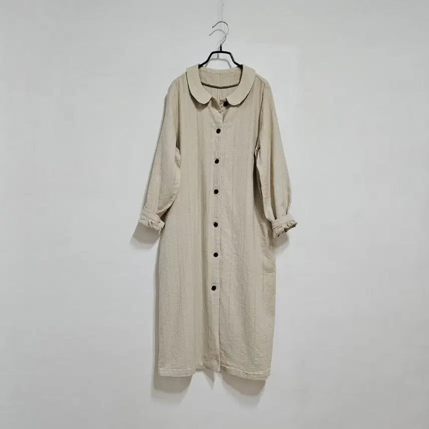 [BUNJANG] Flat Collar Long Coat / 플랫카라 원피스형 롱코트
