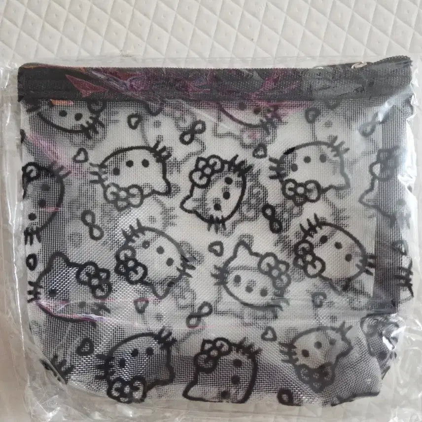 [BUNJANG] Hello Kitty Black Mesh Pouch / 헬로키티 블랙 메쉬 파우치