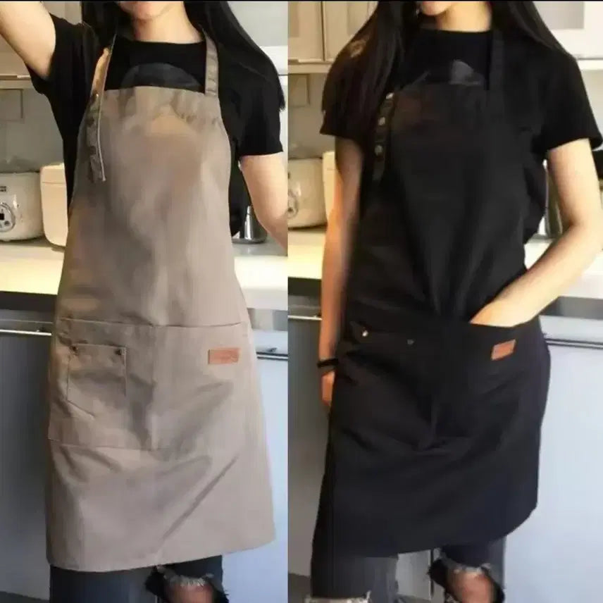 [BUNJANG] Waterproof Apron (Beige/Black) / 방수 앞치마 베이지/블랙