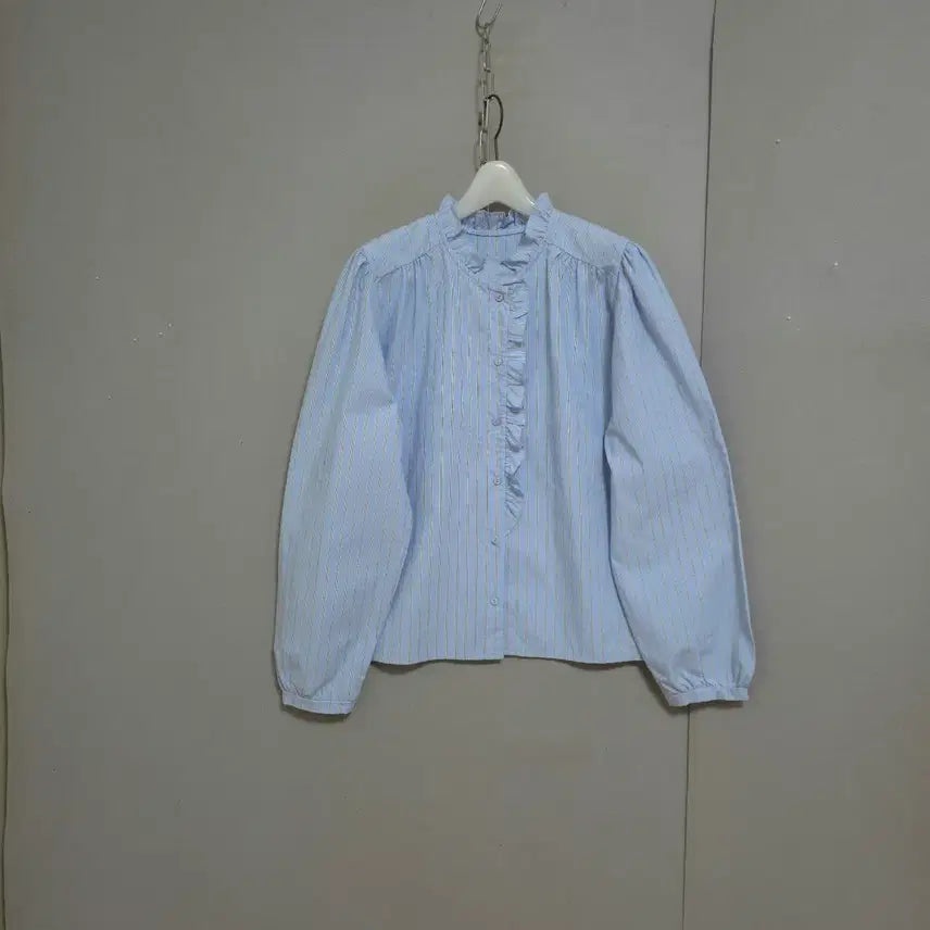 [BUNJANG] Blue Striped Blouse - Free Size / 블루줄무늬 이쁜블라우스 F    n1929