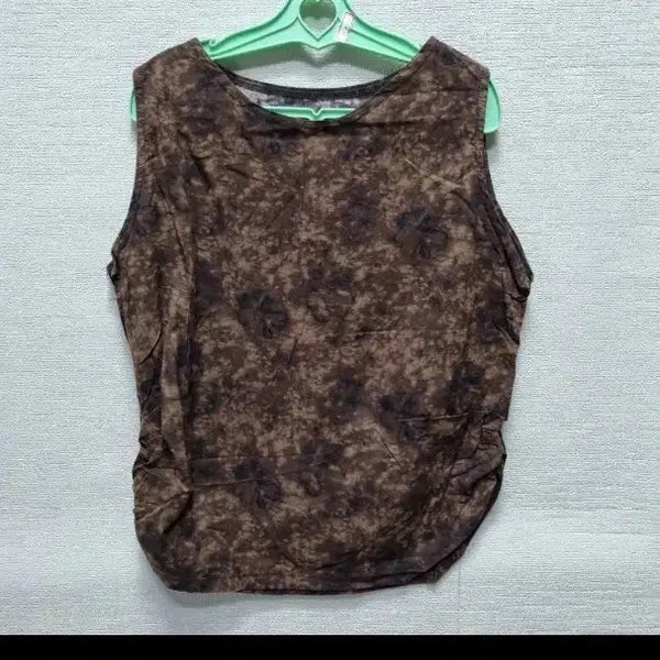 [BUNJANG] Sleeveless Blouse - Brown Pattern / z254 민소매 블라우스