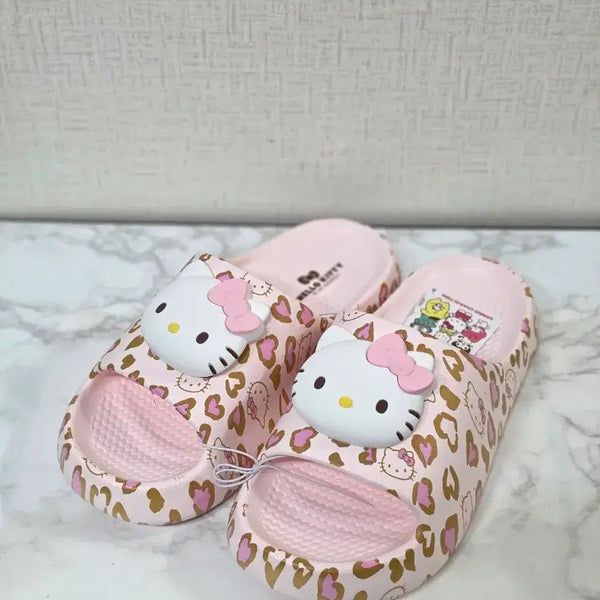 [BUNJANG] Hello Kitty Leopard Pink Slippers / 헬로키티 레오파드 핑크 슬리퍼