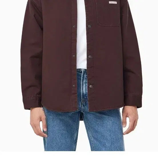 [BUNJANG] Calvin Klein Brown Shirt Jacket / 캘빈클라인 셔츠 자켓 브라운