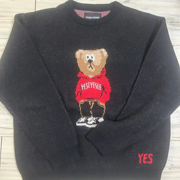 [BUNJANG] YESEYESEE Bear Pattern Knit / 예스아이씨 곰돌이 패턴 니트