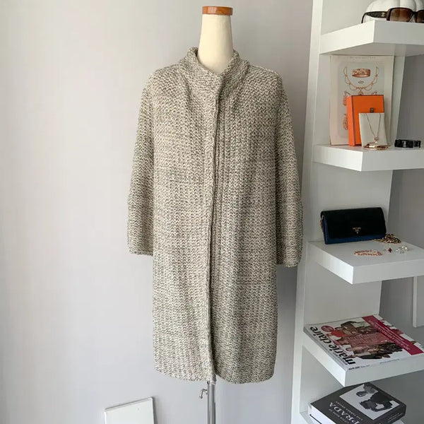 [BUNJANG] TIME Mix Knit Long Coat / 타임 TIME 믹스 니트 롱 코트 55