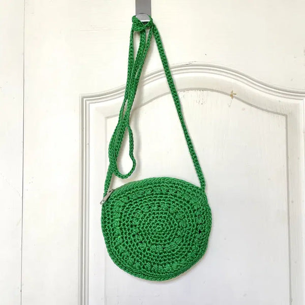 [BUNJANG] Hand-Knitted Net Mini Crossbody Bag / 뜨개니트 네트백 미니 크로스백