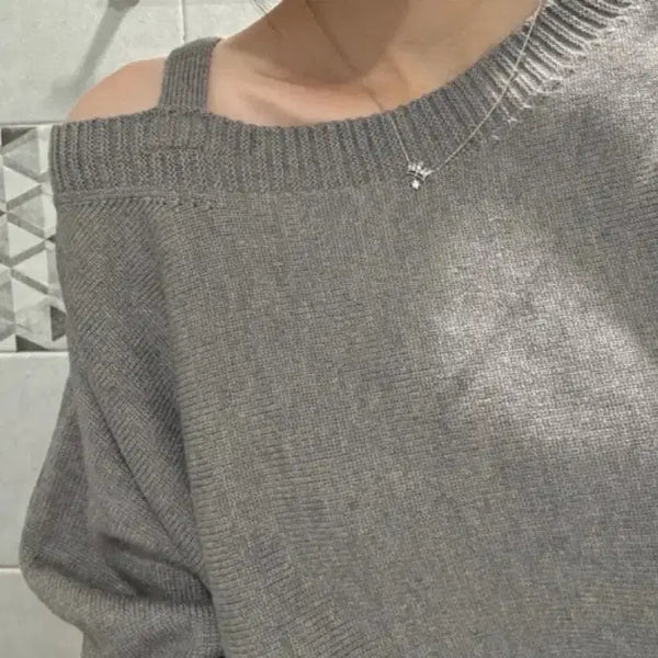 [BUNJANG] Ablley One Shoulder Knit / 에이블리 원숄더 니트