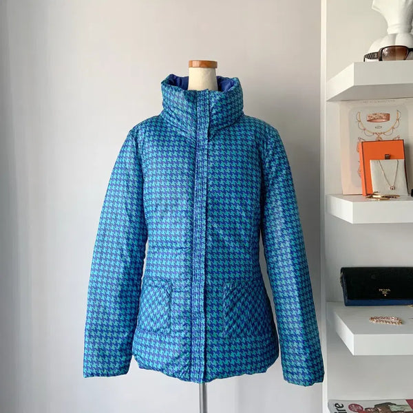 [BUNJANG] MAX&CO Houndstooth Puffer Down Jacket / 막스앤코 양면 덕다운 패딩 자켓 55 막스마라 계열사