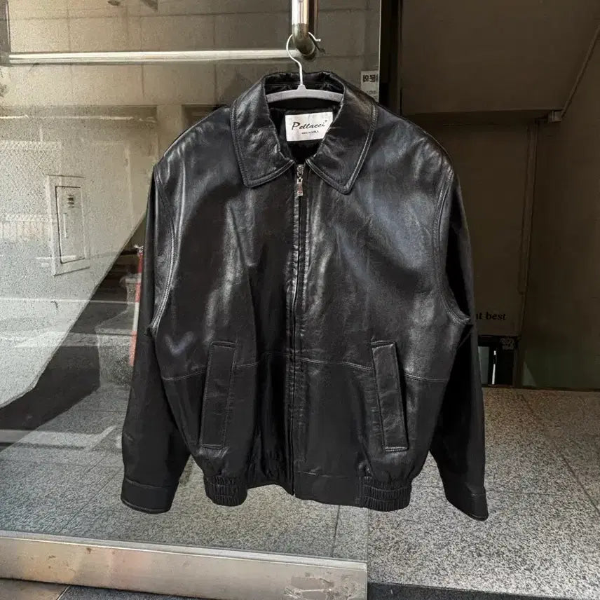 [BUNJANG] Pellacci Premium Lambskin Leather Bomber Jacket / 펠라치 Pellacci 프리미엄 가죽 자켓