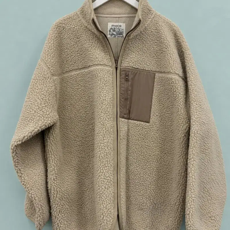 [BUNJANG] Unisex Beige Fleece Zip-Up Jacket / Unisex(A07) - 베이지 플리스 집업 자켓