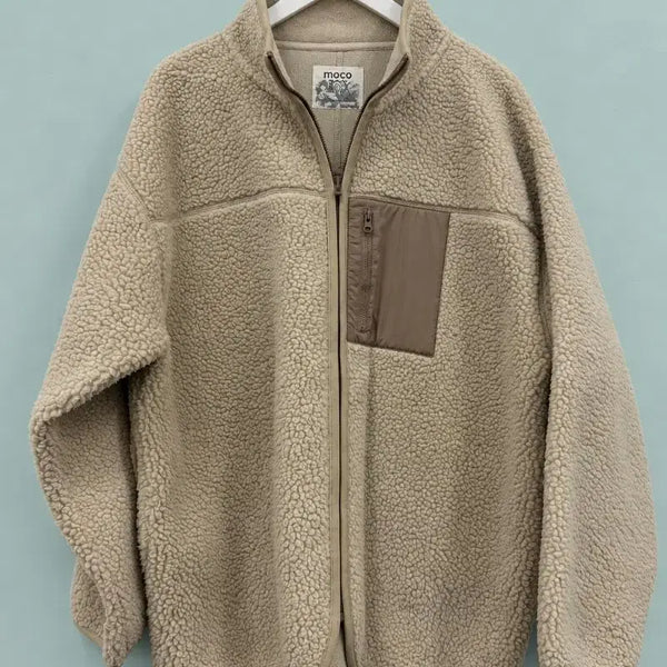 [BUNJANG] Unisex Beige Fleece Zip-Up Jacket / Unisex(A07) - 베이지 플리스 집업 자켓