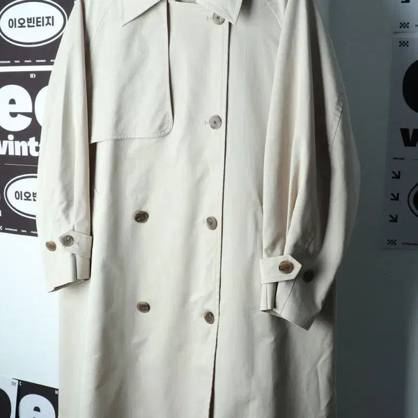 [BUNJANG] G-cut Double Trench Coat Jacket Beige / W(F) 지컷 코트자켓 트렌치 더블 베이지 아메카지-H40513