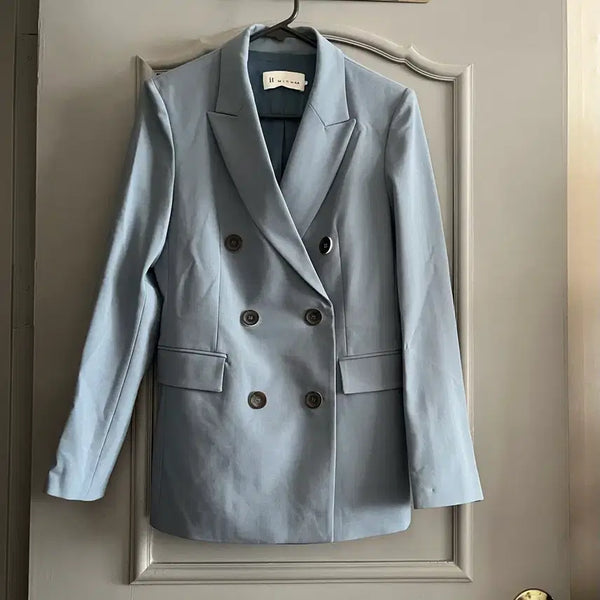 [BUNJANG] It Misha 20SS Sky Blue Double Breasted Jacket / 20ss 잇미샤 자켓 82-88-160 사이즈