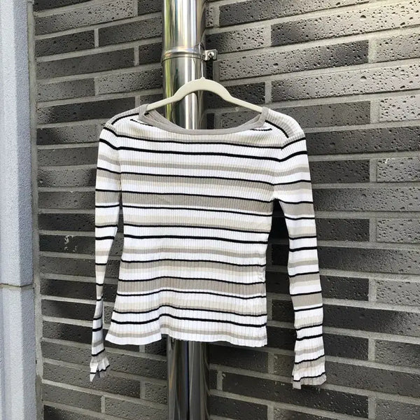[BUNJANG] Neutral Wide Stripe Knit / neutral wide stripe knit
