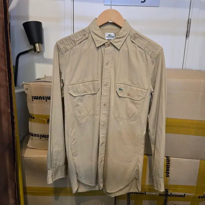 [BUNJANG] Lacoste Beige Shirt Size 38 / 라코스테 베이지 셔츠 38
