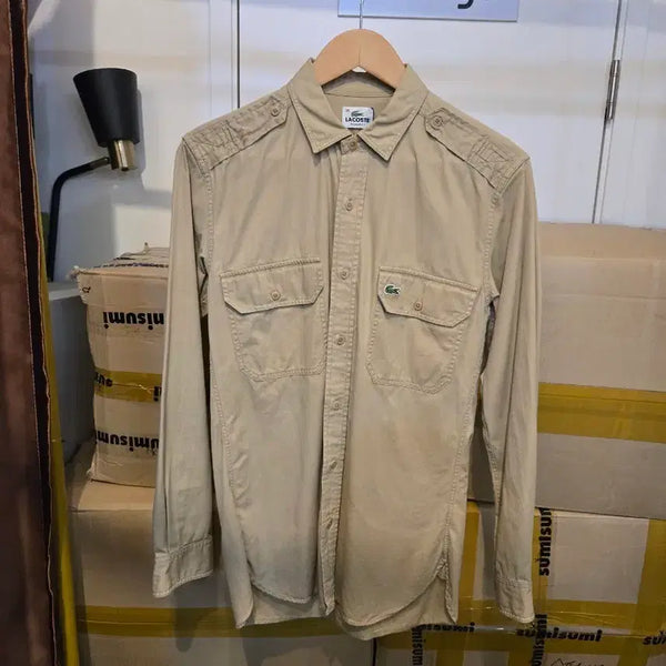 [BUNJANG] Lacoste Beige Shirt Size 38 / 라코스테 베이지 셔츠 38
