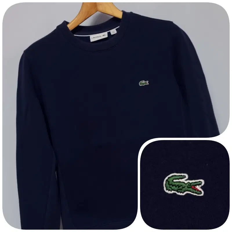 [BUNJANG] Lacoste Solid Navy Sweatshirt T-shirt Women's 95 / 라코스테 솔리드 네이비 맨투맨 티셔츠 여성95