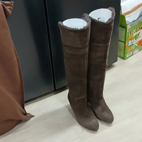 [BUNJANG] Theory Suede Long Boots Brown / 정품 띠어리  스웨이드롱부츠  브라운 ㅡ거의새거