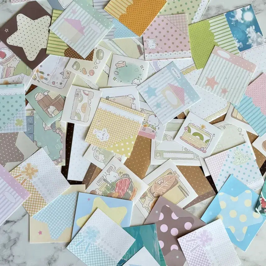 [BUNJANG] Decorative Paper Sticker Bundle Set (66 Sheets) / 다꾸 모조지 스티커 일괄