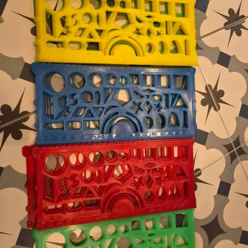 [BUNJANG] Vintage Retro Shape Stencil Set (4 Pieces) / 빈티지 레트로 모양자 4p