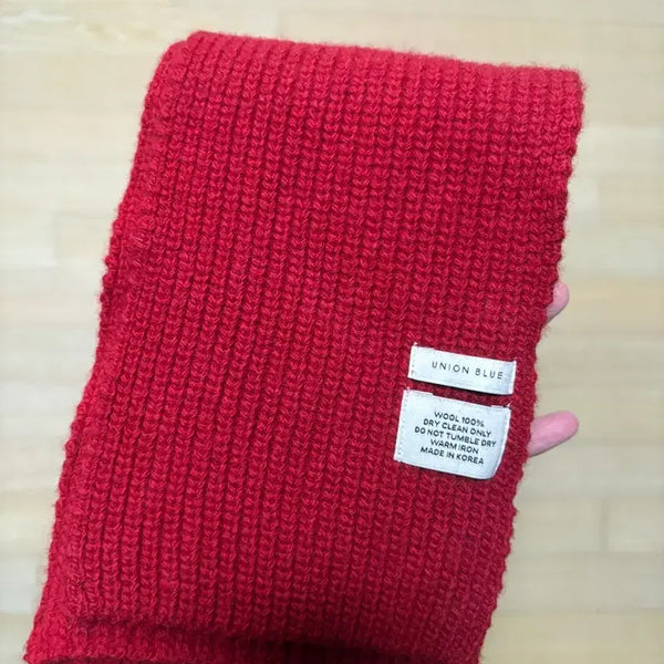 [BUNJANG] Union Blue Red 100% Wool Muffler / 유니온블루 머플러