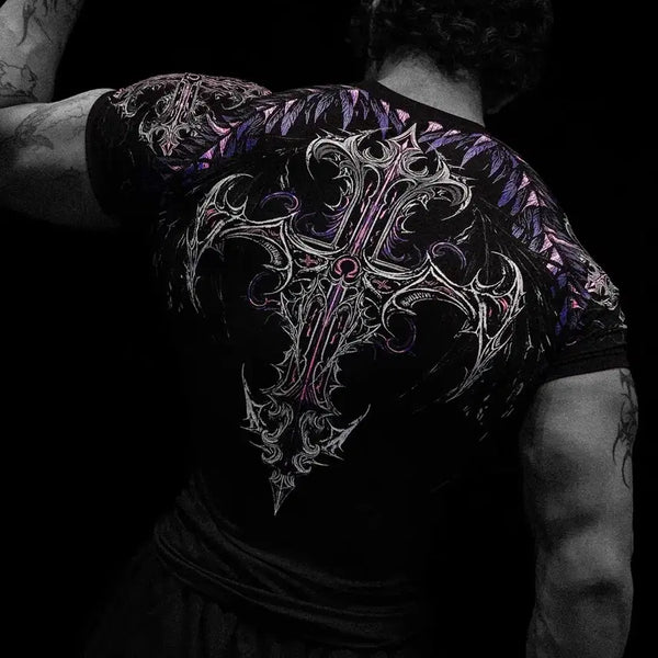 [BUNJANG] Breathedivinity Void Tech Fallen Knight Short Sleeve Compression T-Shirt - Size L / [L]브레스디비니티(Breathedivinity) 보이드 테크 숏슬리브 컴프레션 Fallen Knight