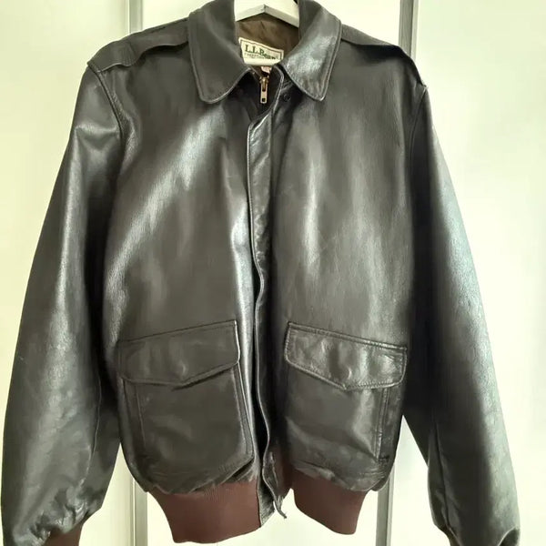 [BUNJANG] 80s L.L.Bean A-2 Goatskin Leather Jacket / 80s L.L.Bean A-2 염소가죽 레더 자켓