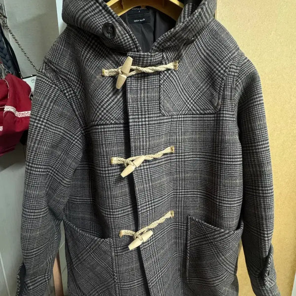 [BUNJANG] Covernat Check Pattern Duffle Coat / 체크 패턴 더플코트 커버낫
