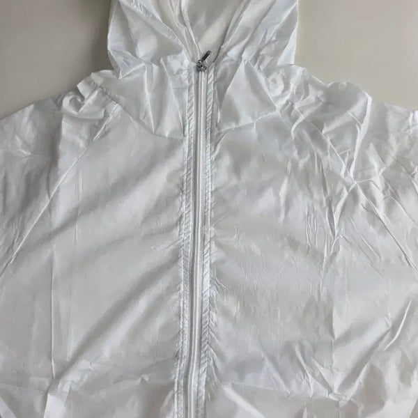 [BUNJANG] White Hooded Zip-Up Windbreaker / 화이트 후드 집업 바람막이