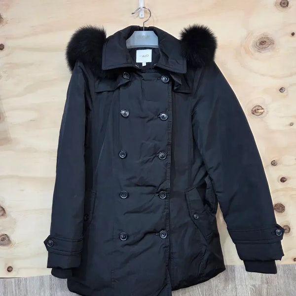 [BUNJANG] Edge Fox Fur Goose Down Padding - Black, Size 55 / 1208) 엣지 폭스퍼 구스다운 패딩