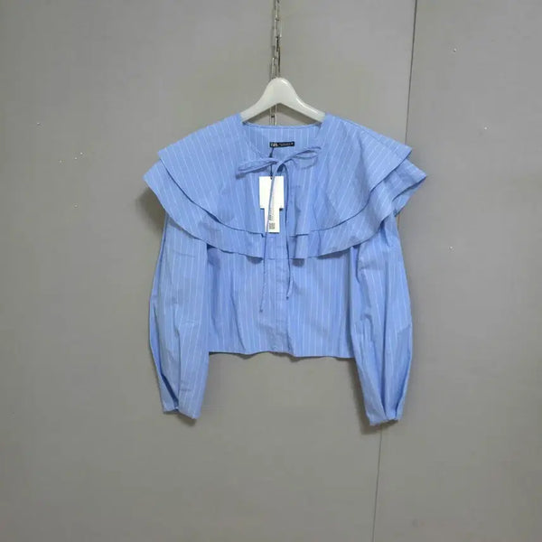 [BUNJANG] Zara Large Frill Flat Collar Blouse - Size S / 자라 큰프릴플랫카라 블라우스 S   n1051   미착용제품