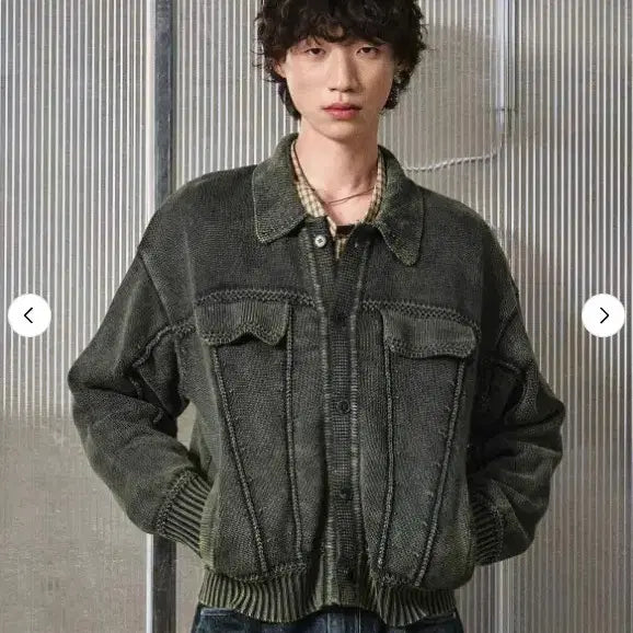[BUNJANG] Elmood Stonewashed Trucker Cardigan Size 46 / 엘무드 스톤워시드 트러커 가디건 46