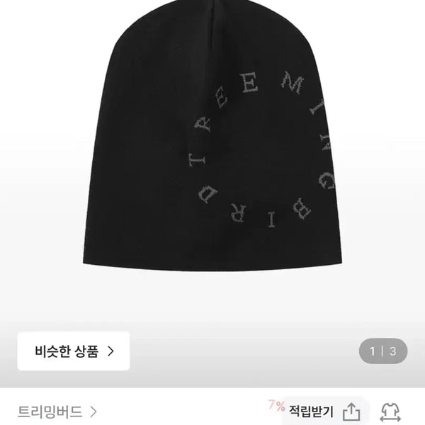 [BUNJANG] Trimming Bird Circle Logo Beanie Black / 트리밍버드 서클 로고 비니 블랙