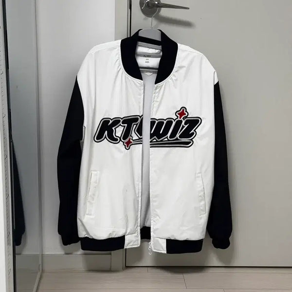 [BUNJANG] KT Wiz Baseball Jacket White / KT WIZ 야구 점퍼 화이트