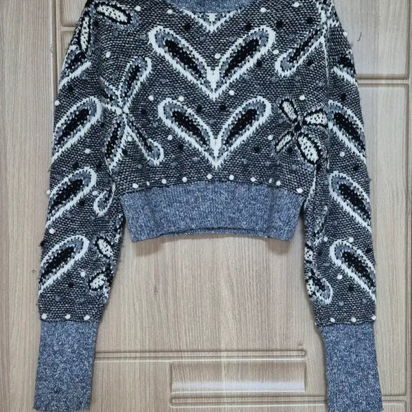 [BUNJANG] ZARA Paisley Pattern Crop Knit S / ZARA 페이즐리 패턴 크롭 니트 (여성)S