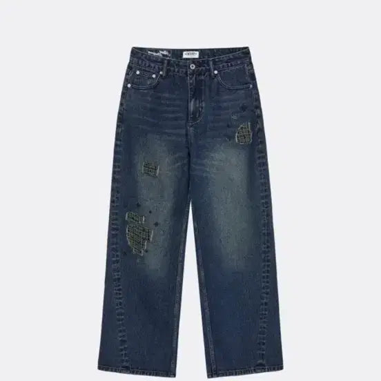 [BUNJANG] aeae Check Patchwork Denim Pants - Ash Blue / (새상품) aeae CHECK PATCHWORK DENIM PANTS-ASH BLUE (aeae 데님 팬츠)