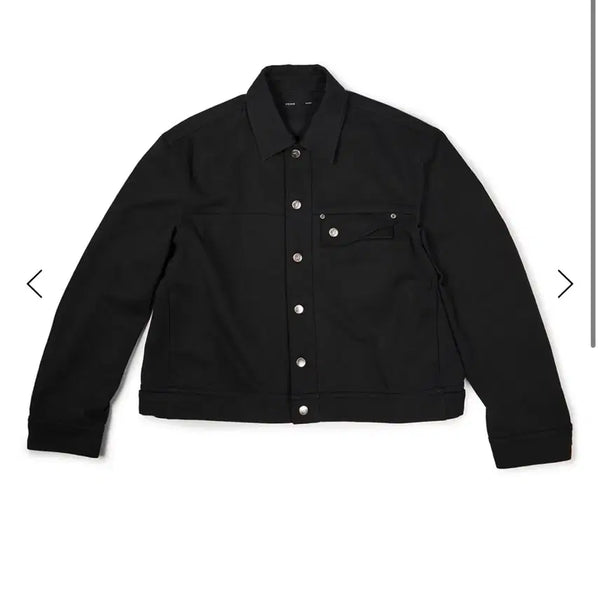[BUNJANG] ETCE Cropped Double Flap Trucker Jacket (Black) / ETCE 크롭 더블 플랩 트러커(블랙)