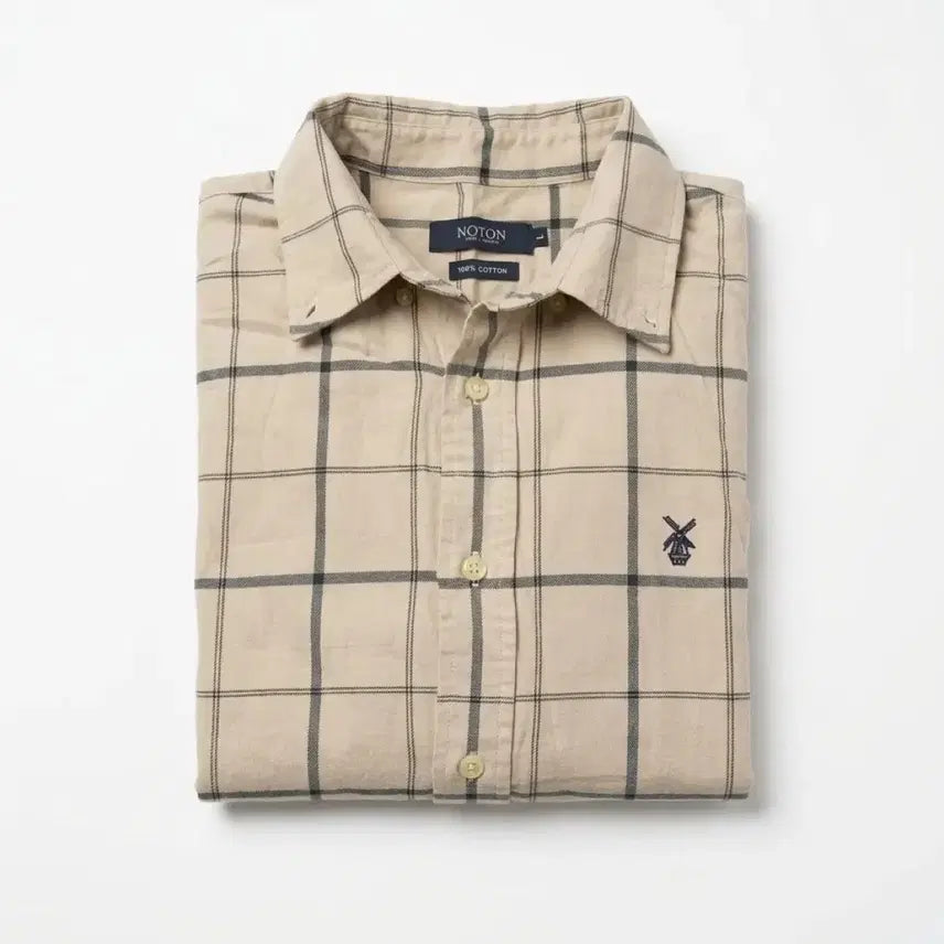 [BUNJANG] Classic Beige Check Shirt / 클래식 베이지 체크 셔츠