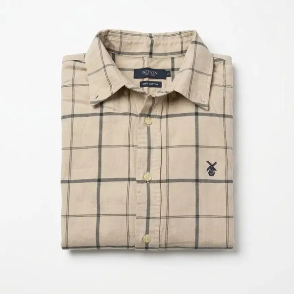 [BUNJANG] Classic Beige Check Shirt / 클래식 베이지 체크 셔츠