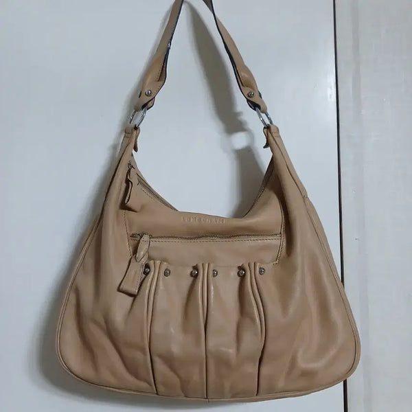 [BUNJANG] Longchamp Beige Leather Shoulder Bag / 롱샹 숄더백