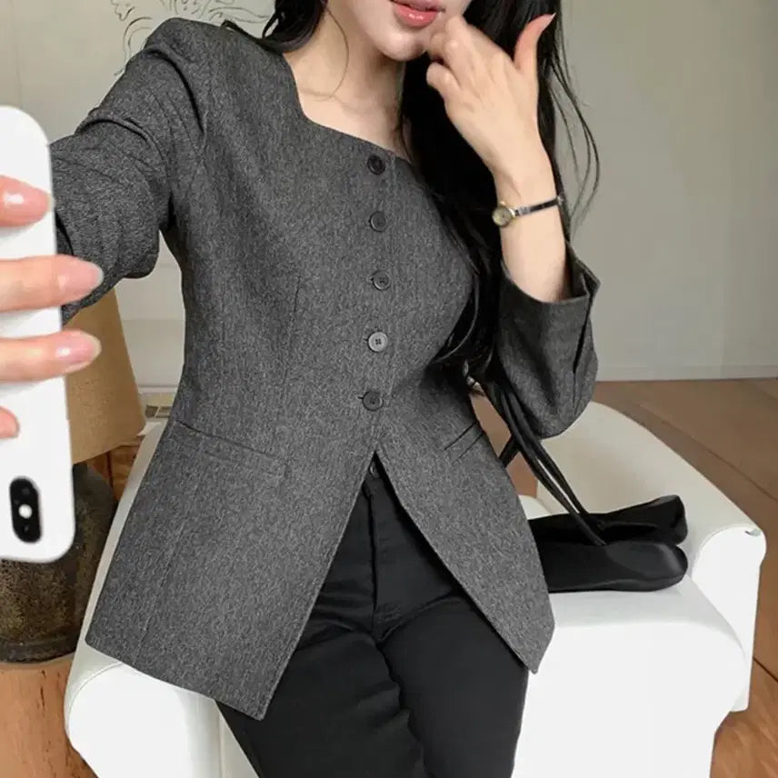 [BUNJANG] Benito Jacket Charcoal S / (새상품) 베니토 자켓 하객룩 /원가 88000