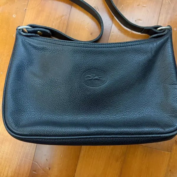 [BUNJANG] Longchamp Leather Shoulder Bag Black / 롱샴 레더 숄더백 블랙