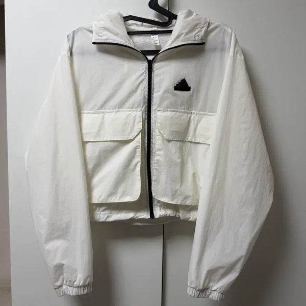 [BUNJANG] Adidas White Windbreaker Jacket / 아디다스 바람막이 윈드브레이커 점퍼 S