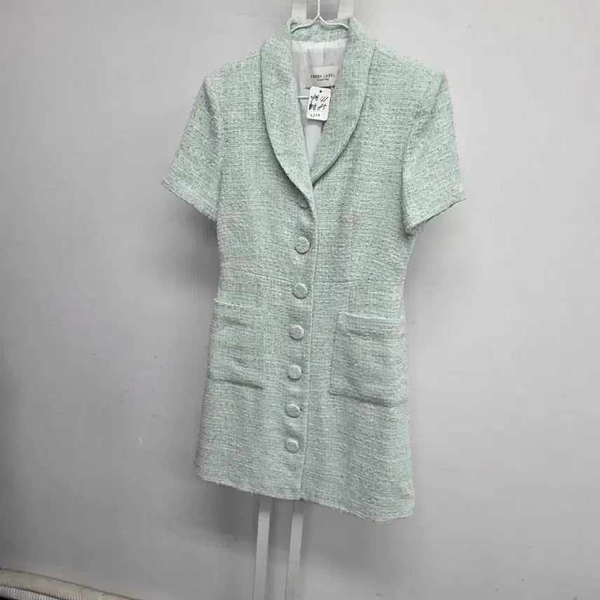 [BUNJANG] FRESH LABEL Mint Tweed Jacket / 프레쉬라벨(FRESH LABEL) 민트색 트위드 자켓
