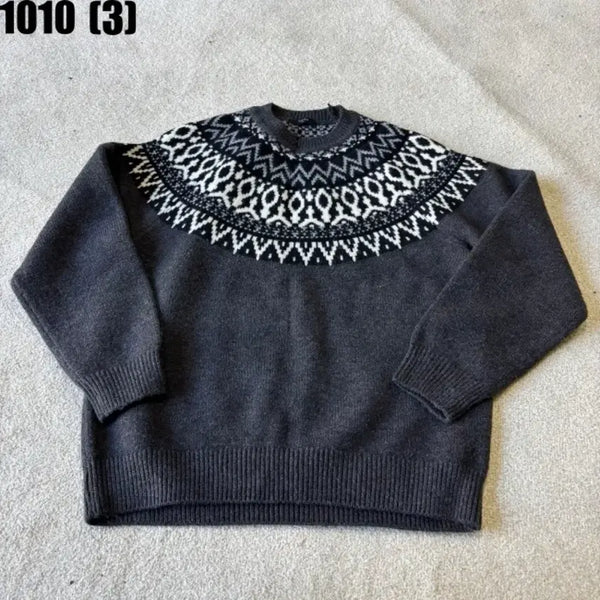 [BUNJANG] Topten Grey Pattern Knit Size 100 / 텁텐 니트 그레이 패턴 100 1010