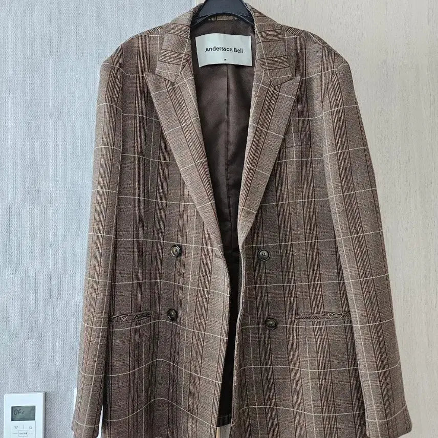 [BUNJANG] Andersson Bell Check Double Blazer Jacket Brown M / 앤더슨벨 체크 더블 블레이저 자켓 브라운 M
